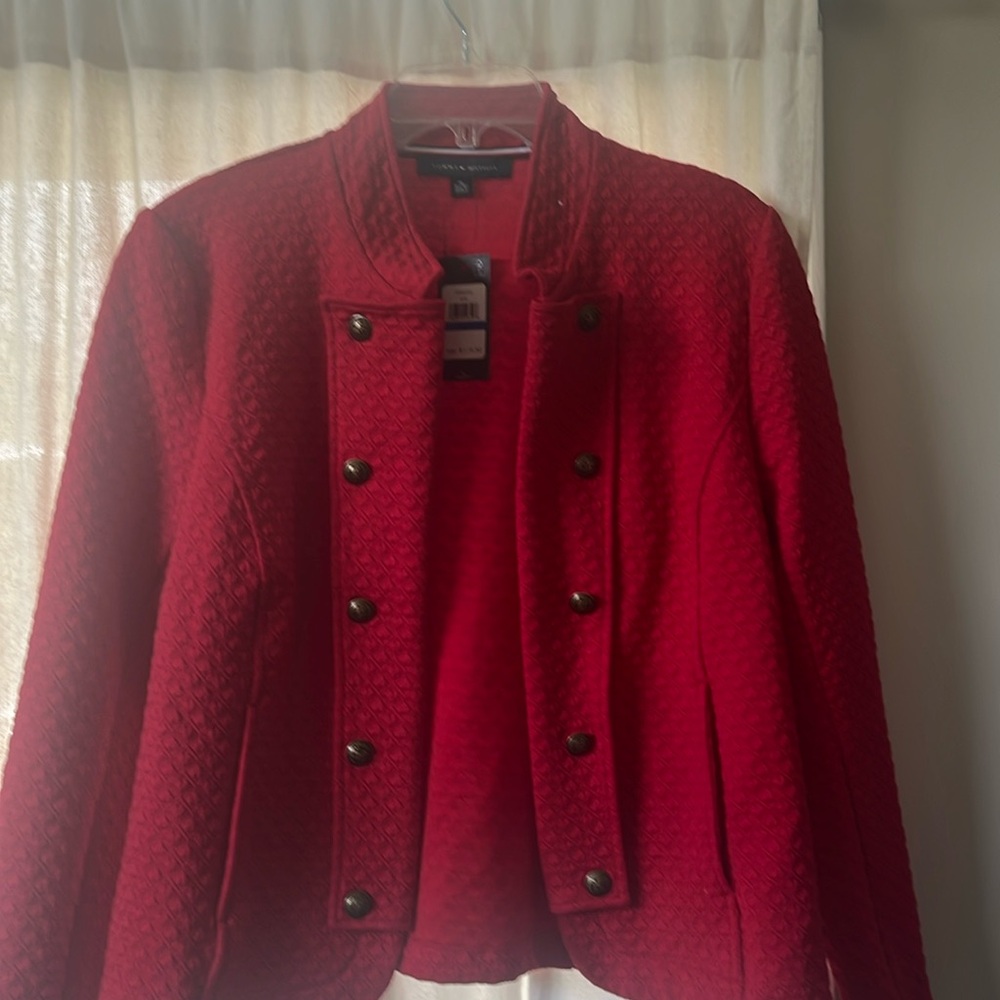 NWT Tommy Hilfiger Red cropped blazer